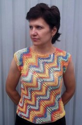 Вяжем топ с цветной диагональю