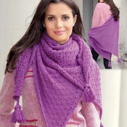Тёплая шаль спицами