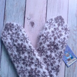 Варежки "Снежинки", вяжем спицами