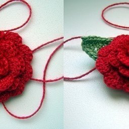 Красивая роза крючком