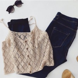 Легкий топ крючком, вяжем на лето