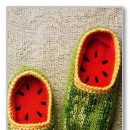 Очаровательные арбузные тапочки