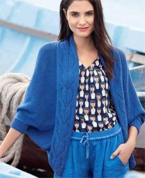 Жакет с ажурным шалевым воротником