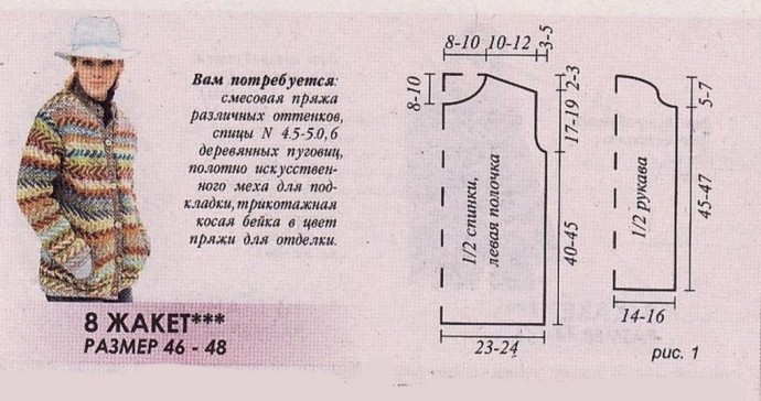 Жакет с жаккардовыми узорами