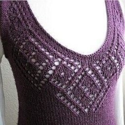 Ажурный узор для горловины спицами
