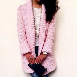 Розовый жакет, связанный спицами