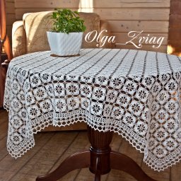 Вяжем красивую скатерть крючком