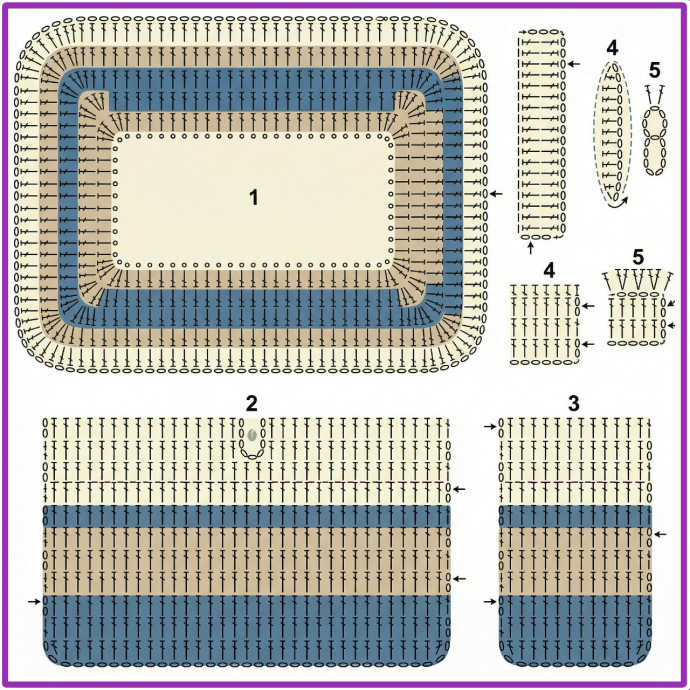 Вязаный органайзер-сумка крючком