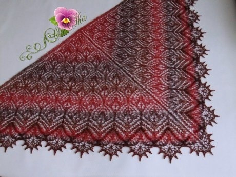 Шаль "Осенний букет", вяжем спицами