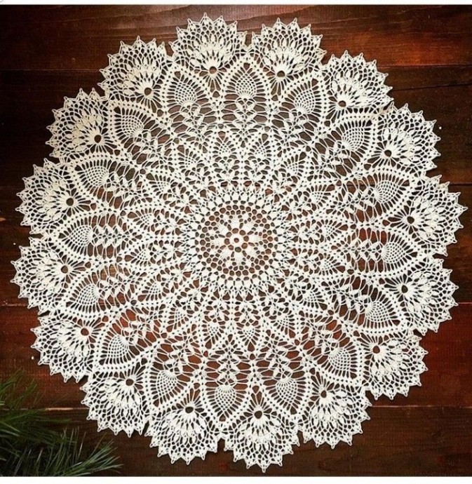 Роскошная салфетка крючком