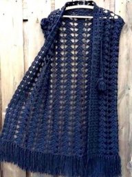 Удлиненный жилет крючком