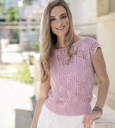 Розовый ажурный топ