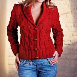 Красный жакет с косами