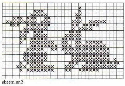 Схемка для вязания, "Зайчики"