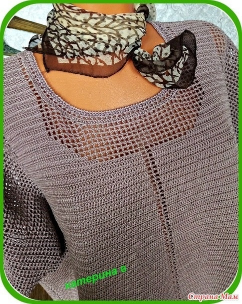 Туника крючком с имитацией жилета