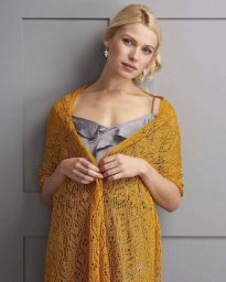 Ажурный палантин спицами «Gavotte»