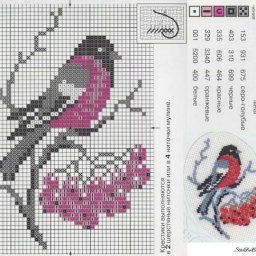 Схемы птичек для вязания в технике интарсия