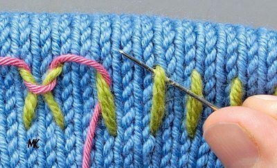 Сочетание вязание и вышивку, способы украшения полотна!