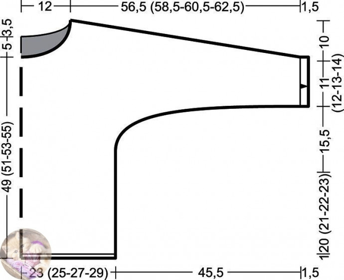 Полосатый джемпер с рукавами-оверсайз