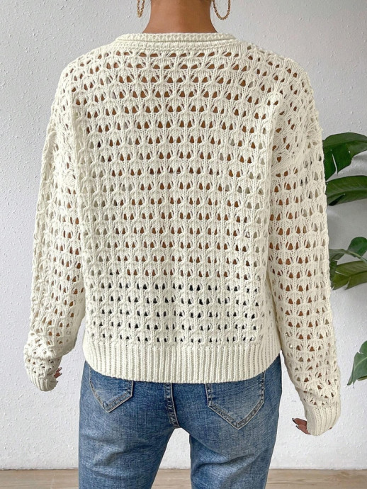 Джемпер из каталога Shein с оригинальным ажурным узором.