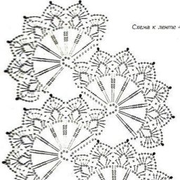 Узор для вязания ленточного кружева