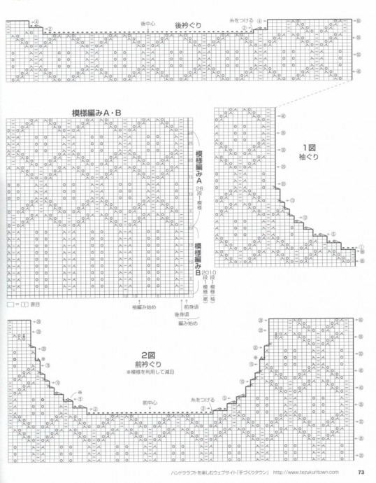 Джемпер спицами, узор из японского журнала
