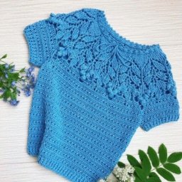 Красивая ажурная кокетка крючком