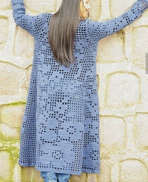 Ажурный кардиган крючком Ажурный кардиган крючком