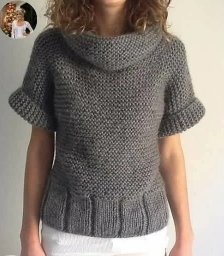 Серая безрукавка, связанная спицами