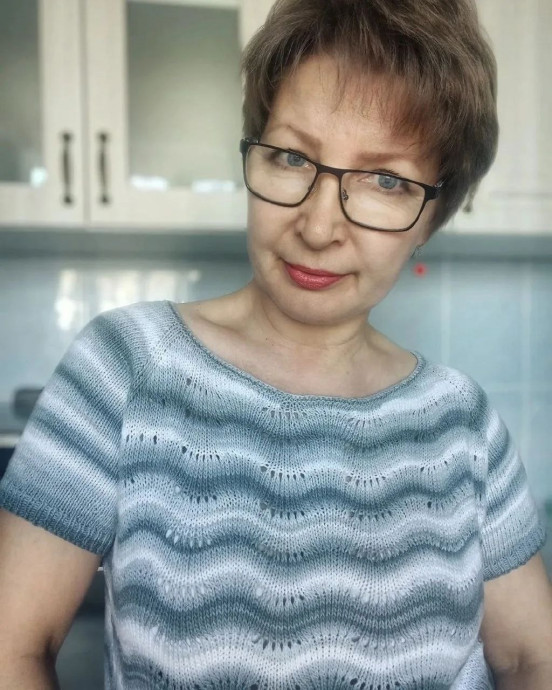Футболка в морском стиле из 100% хлопковой пряжи Alize Bella batik