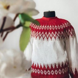 Жаккардовый узор для джемпера. Спицы.