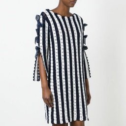 Полосатое платье крючком