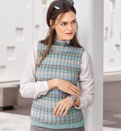 Жилет с воротником и рельефным узором