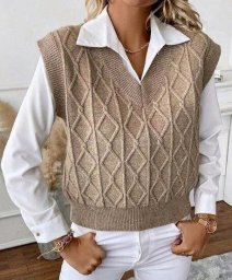 Жилет спицами