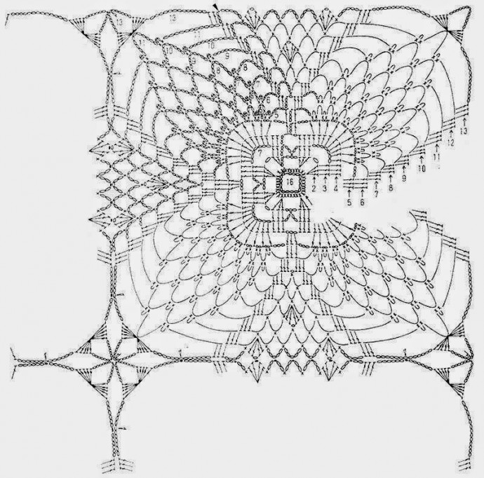 Вязаная салфетка (крючок)