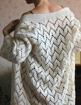 Красивый узор для вязания кардигана крючком Красивый узор для вязания кардигана крючком