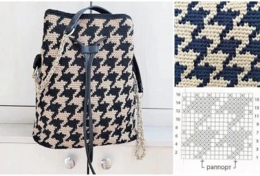 Сумка с узором "гусиные лапки"