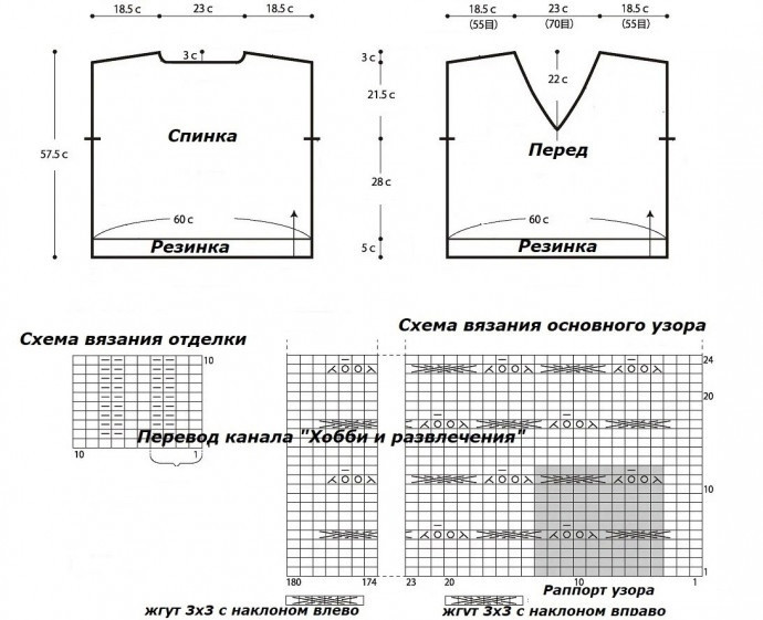 Футболка-топ спицами