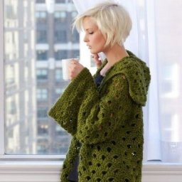 Узор для жакета или пальто, вяжем крючком.