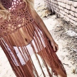 Идея для пляжного топа, любителям бахромы