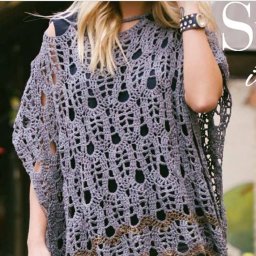 Туника интересным ажурным узором