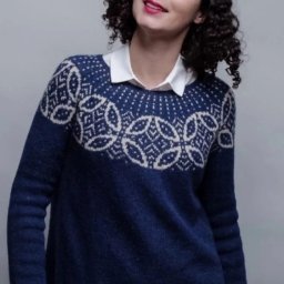 Джемпер с жаккардовой круглой кокеткой