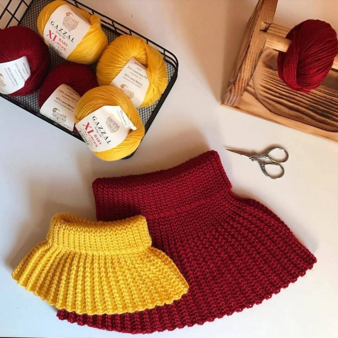 Взрослая манишка спицами