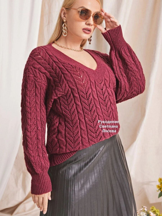 Вяжем модный пуловер