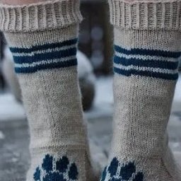 Носочки жаккардом "лапки"