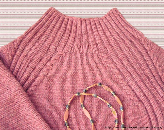 Пуловер с интересным регланом, вяжем спицами