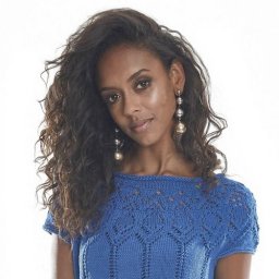 Синий топ спицами