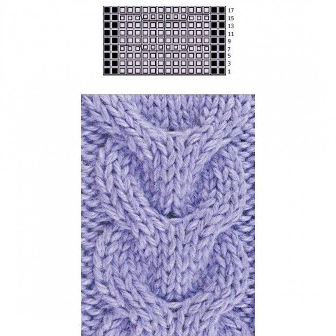 Туника узором "Коса", вяжем спицами