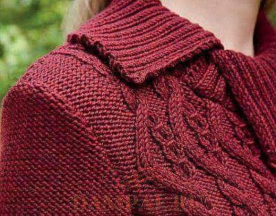 ​Женский пуловер с аранами