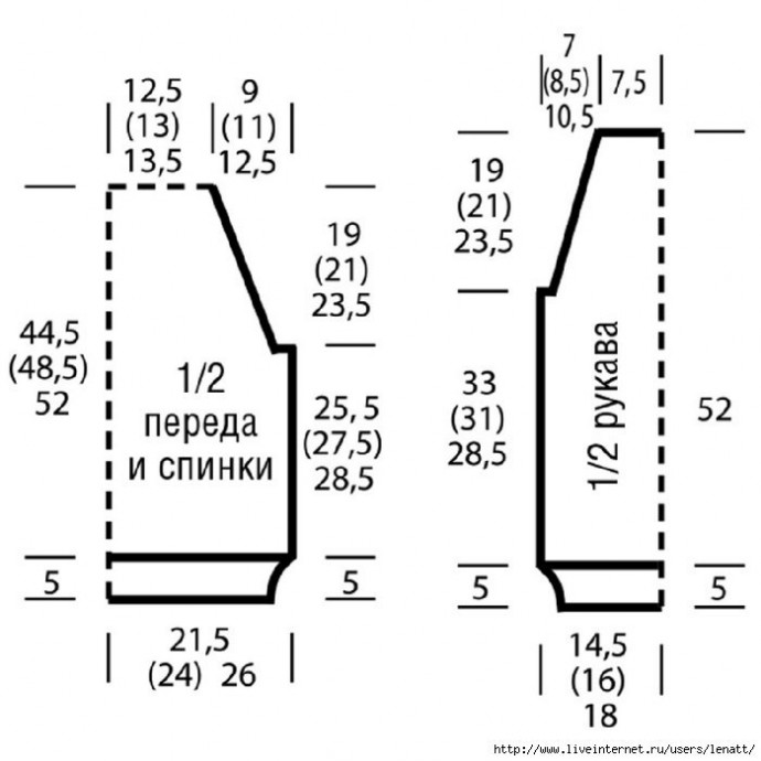 Вяжем джемпер спицами